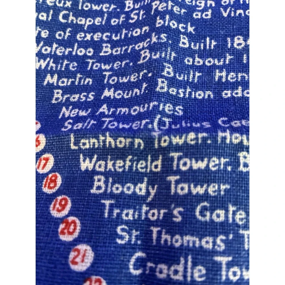 VINTAGE IRISH LINEN TEA TOWEL BY ULSCER “The Tower Of London” The River Thames